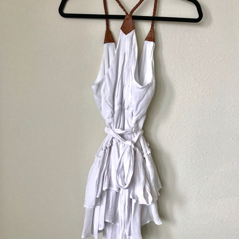 White Ruffle Wrap Dress - Picture 4 of 7